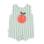 baby short jumpsuit | white w/ large green stripes