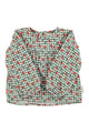 Blouse | Green checkered w/ flowers