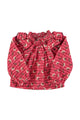 Baby Blouse | Pink checkered w/ flowers