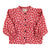 Blouse w/ frills on shoulders | Light pink w/ red apples