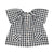 blouse w/ butterfly sleeves | black & white checkered