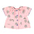 baby blouse w/ butterfly sleeves | pink w/ green trees