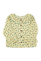 Blouse w/ collar |  Yellow checkered w/ flowers