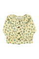 Baby Blouse w/ collar |  Yellow checkered w/ flowers