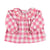 Blouse w/ embroidered collar | Checkered pink