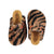 Clogs | Animal print faux fur