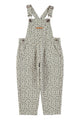 Dungarees | Light grey w/ black flowers