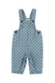 Baby Dungarees | Washed blue denim w/ black hearts