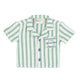 baby hawaiian shirt | white w/ large green stripes