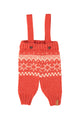Jacquard baby trousers w/ straps | Red