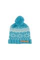 Jacquard knitted hat w/ pompon | Turquoise