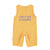 Baby jumpsuit | Yellow checkered w/ "united oceans" print