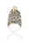 Knitted baby bonnet | Light pink w/ black animal print