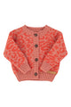 Knitted baby cardigan | Pink w/ black animal print