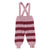 Knitted baby trousers w/ straps | Pink & raspberry stripes