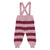 Knitted baby trousers w/ straps | Pink & raspberry stripes