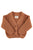 Knitted cardigan | Brown w/ "band & crew only" print