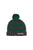 Knitted hat w/ pompon | Grey & green stripes
