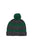 Knitted hat w/ pompon | Grey & green stripes