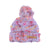 Knitted hat w/ pompon | Multicolor purple