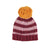 Knitted hat w/ pompon | Pink & raspberry stripes