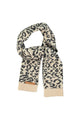 Knitted scarf | Light pink w/ animal print