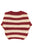 Knitted sweater | Bordeaux & light pink stripes