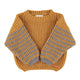 Knitted sweater | Camel & grey stripes