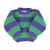 Knitted baby sweater | Green & purple stripes