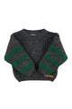 Knitted sweater | Grey & green stripes