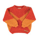 Knitted baby sweater | Red & orange