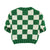 knitted baby sweater | ecru & green checkered