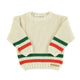 knitted sweater | ecru w/ multicolor stripes