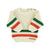 knitted baby sweater | ecru w/ multicolor stripes
