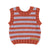 knitted baby top | lavender & terracotta stripes