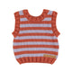 knitted baby top | lavender & terracotta stripes