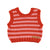 knitted baby top | pink & red stripes