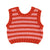 knitted baby top | pink & red stripes