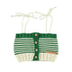 knitted top w/ straps | ecru & green stripes