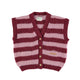 Knitted waistcoat | Pink & strawberry stripes