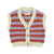 knitted waistcoat | lavender & terracotta stripes