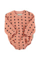 Baby Long sleeve romper | Pink w/ black stars