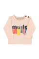 Baby Longsleeve t'shirt | Light pink w/ "music" print