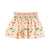 Mini skirt w/ embroidered waistband | Pink w/ multicolor geometric allover