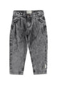 Mom fit trousers | Washed black denim