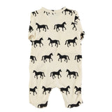 Newborn babygrow | Ecru w/ black horses