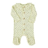 Newborn babygrow w/ collar | Yelllow w/ little flowers