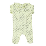 Newborn babygrow w/ collar | Yelllow w/ little flowers