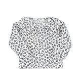Newborn collar shirt | Ecru w/ animal print