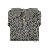 Newborn collar shirt | Grey w/ animal print